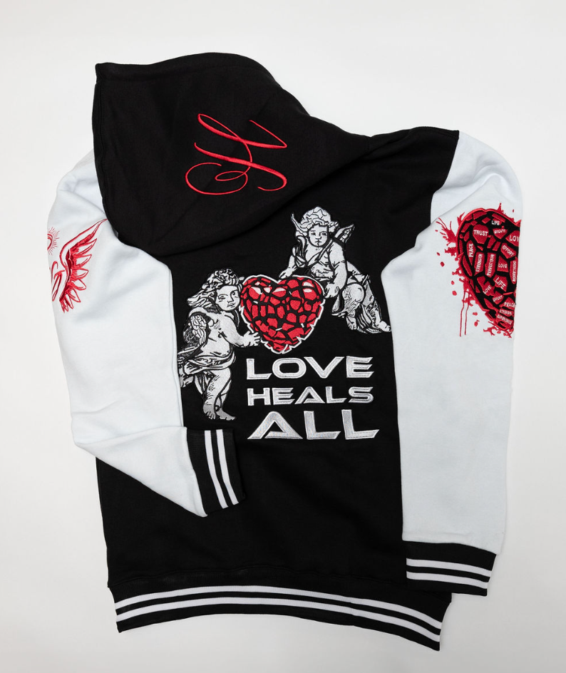 Love Heals All Throw Over Black Hoodie