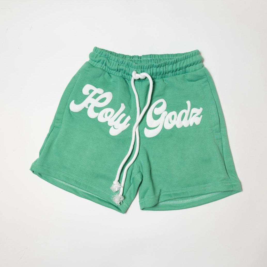 HG Puff print Zipper Green Short