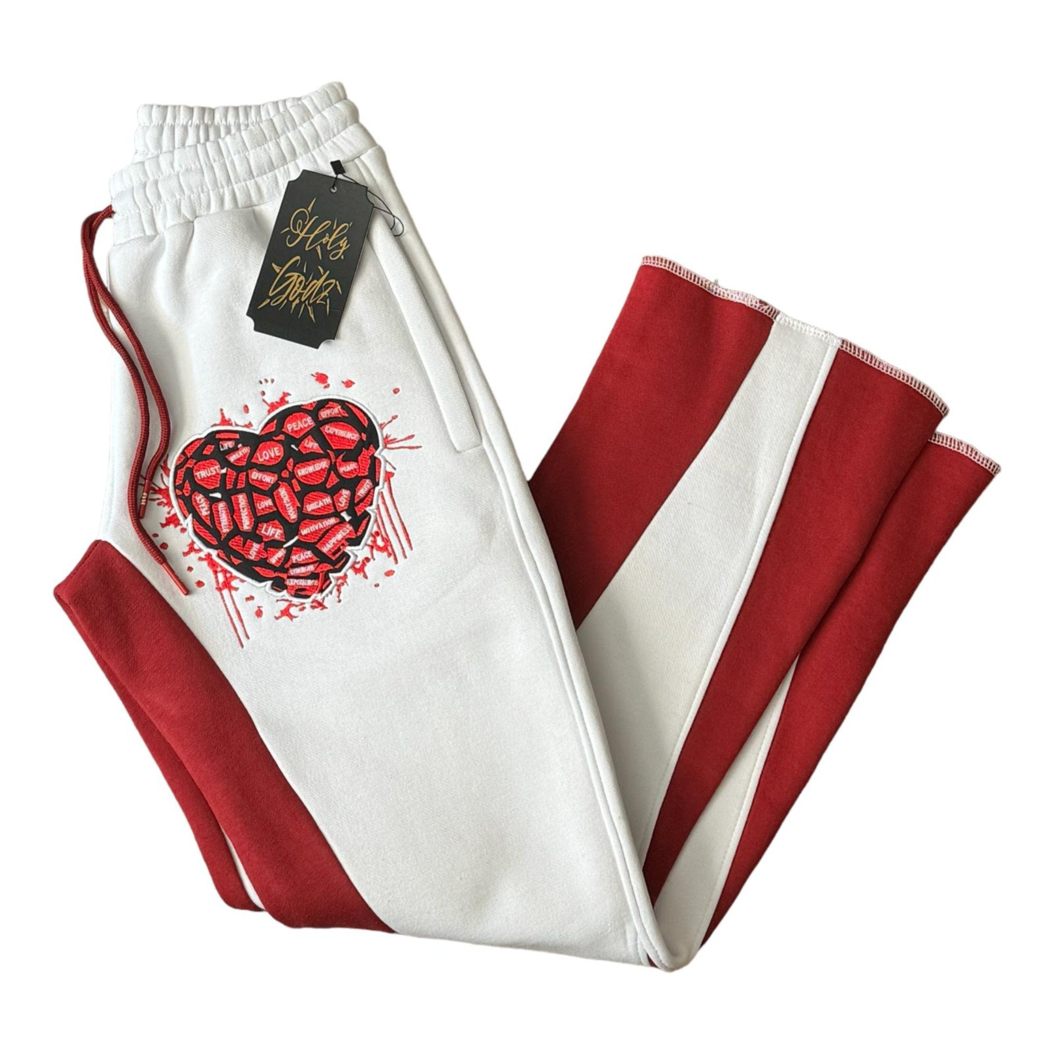 HG heart-spoken zipper pocket flare pants