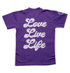 HG Love Live Life Puff Print Purple T-shirt