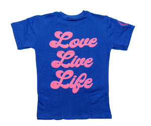 HG Love Live Life Puff Print Blue T-shirt